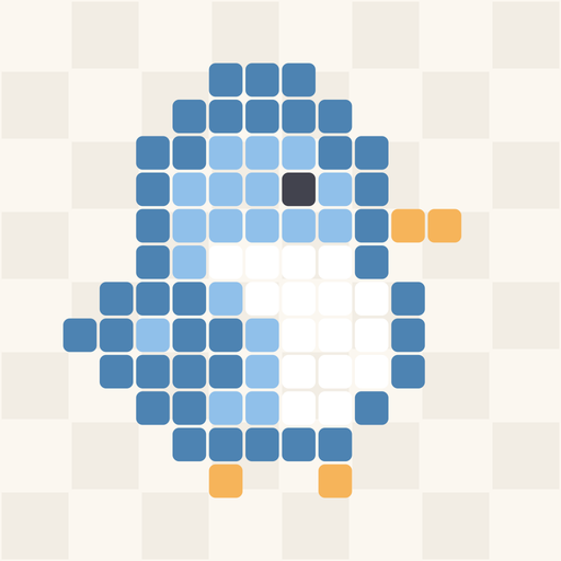 Jay Mosaic app icon — a blue jay built out of rounded mosaic tiles on cream paper.